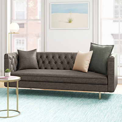 79'' Faux Leather Sofa