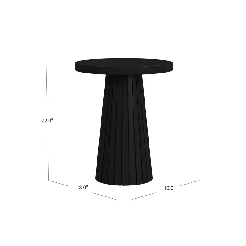 Table d'appoint Ebern Designs, Noir, noir, noir, noir