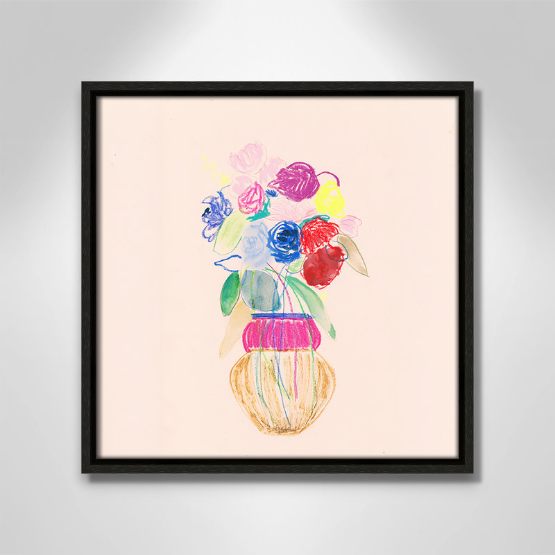 Simple Floral II - reproduction carrée par Bea Dina, H 13,5 po x l 13,5 po, Espresso