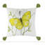 Housse de coussin en velours à imprimé papillon avec pampilles 18 x 18 pouces
