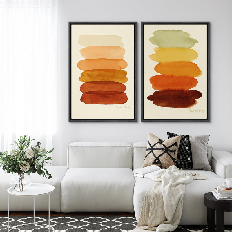 Art mural abstrait, ensemble de 2 reproductions d'art encadrées sur toile, H 36 po x l 48 po, Noir