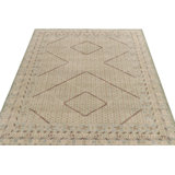 Distressed Homage Hand Knotted Wool Geometric Area Rug