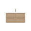 Meuble-lavabo mural simple moderne de 122 cm (48 po) au fini chêne naturel et lavabo intégrée.-510615033