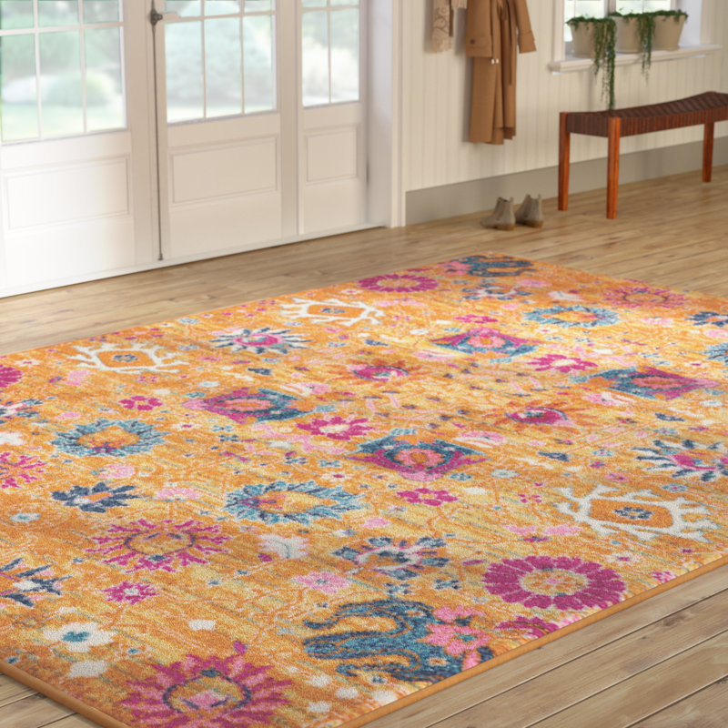 Justien Floral Area Rug, Rectangle 5'3" x 7'3"