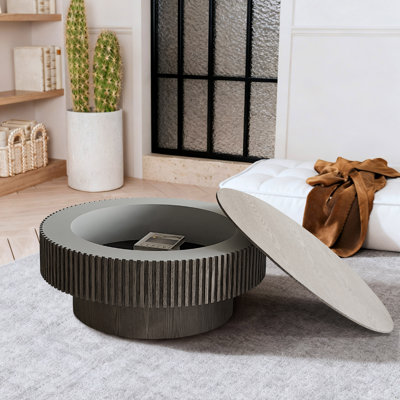 Table basse ronde avec rangement
