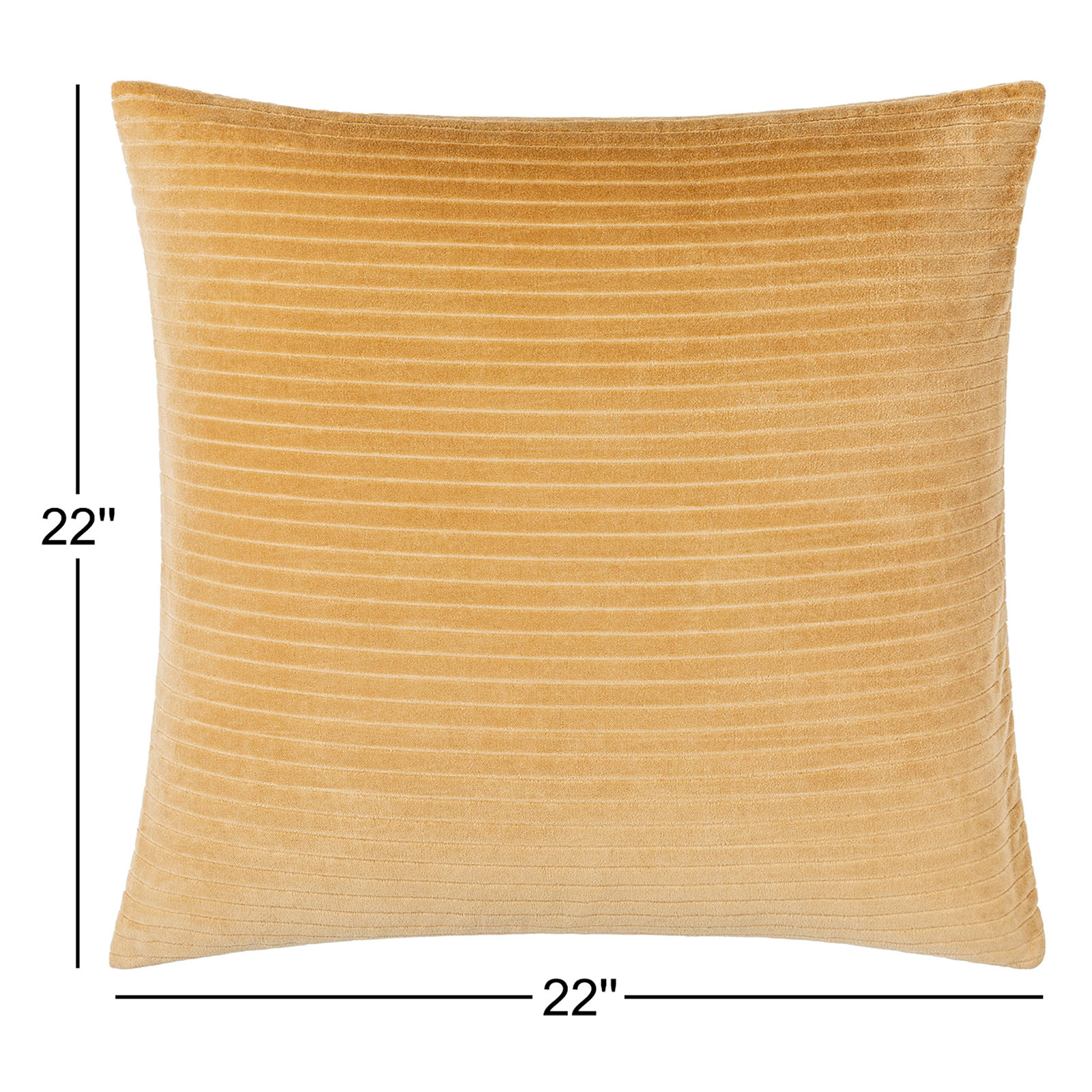 22" x 22" Cotton Pillow Cover, Pillow Cover Only - No Insert, 18" x 18", Camel