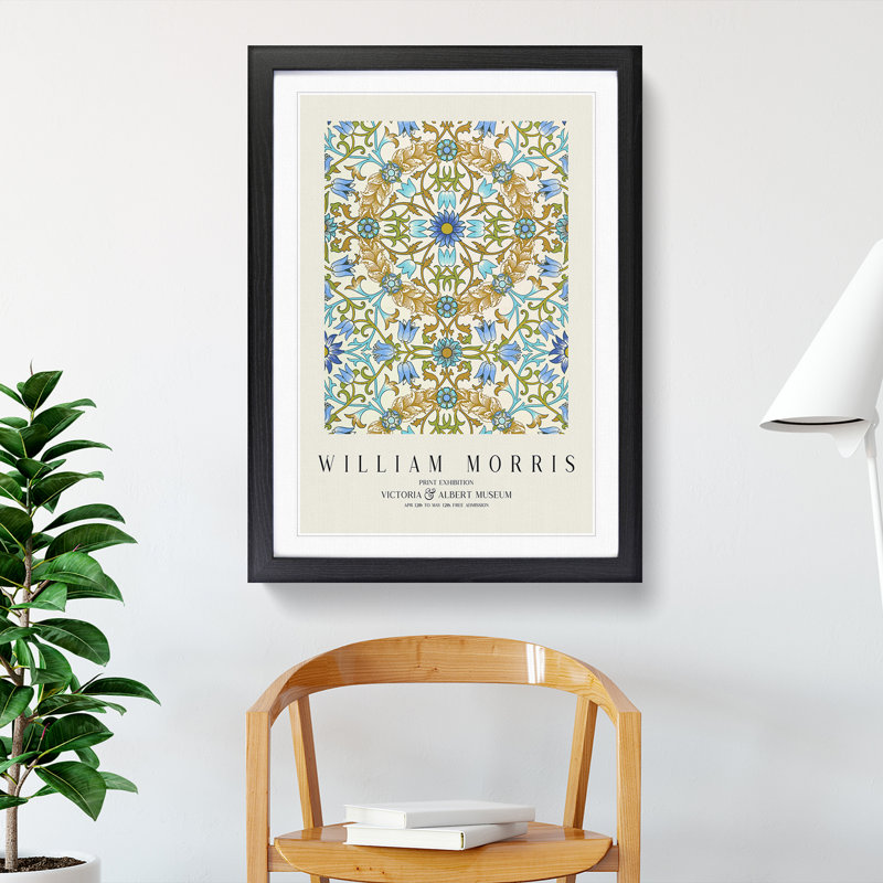 Vine Pattern Vol.3 by William Morris - Picture Frame Art Prints, 48cm H x 36cm W x 2cm D, Black