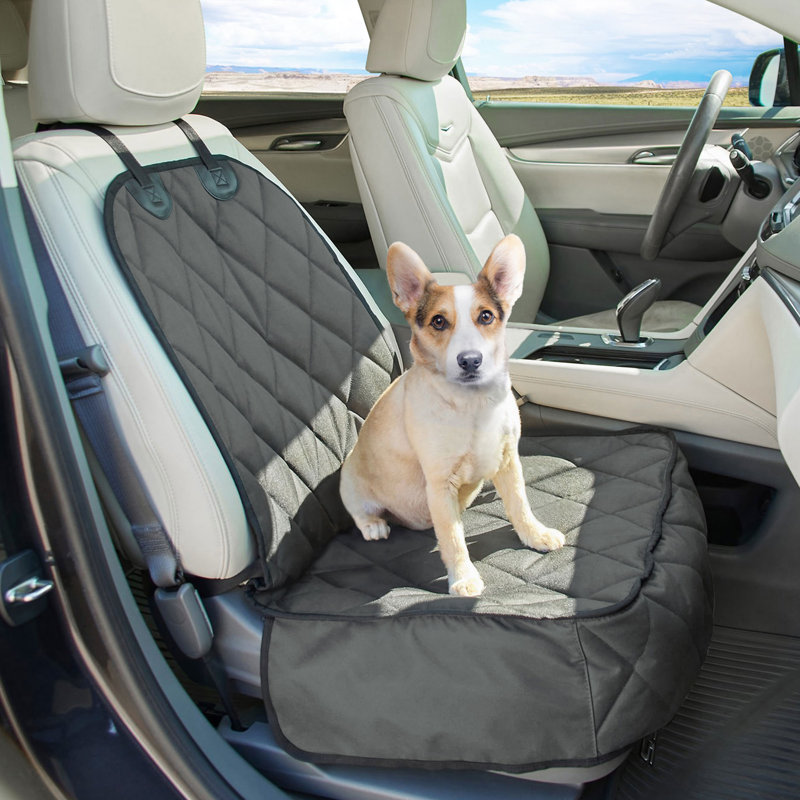& GOOPAWS: Quilted Pet Front Car Seat Cover - Dog Travel Protection, 40x20.5", Waterproof, Anti-Scratch, Durable Design, Fits Most Vehicles