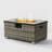 Rattan Fire Pit Table with Tank Holder and Ceramic Tile Tabletop