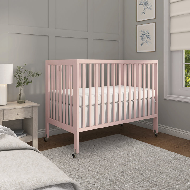 Lit de bébé portatif convertible 2-en-1, Rosé
