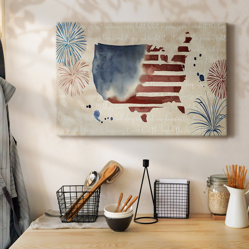 Toile tendue avec collection Fourth of juillet, H 12 po x l 18 po