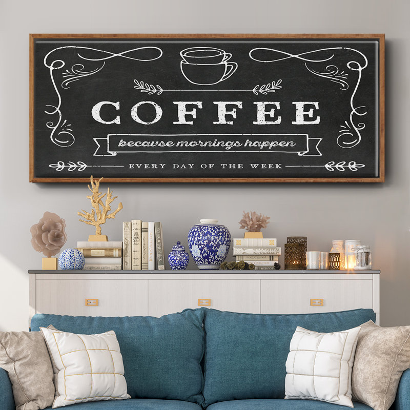 «Coffee Everyday», toile encadrée, H 24 po x l 60 po