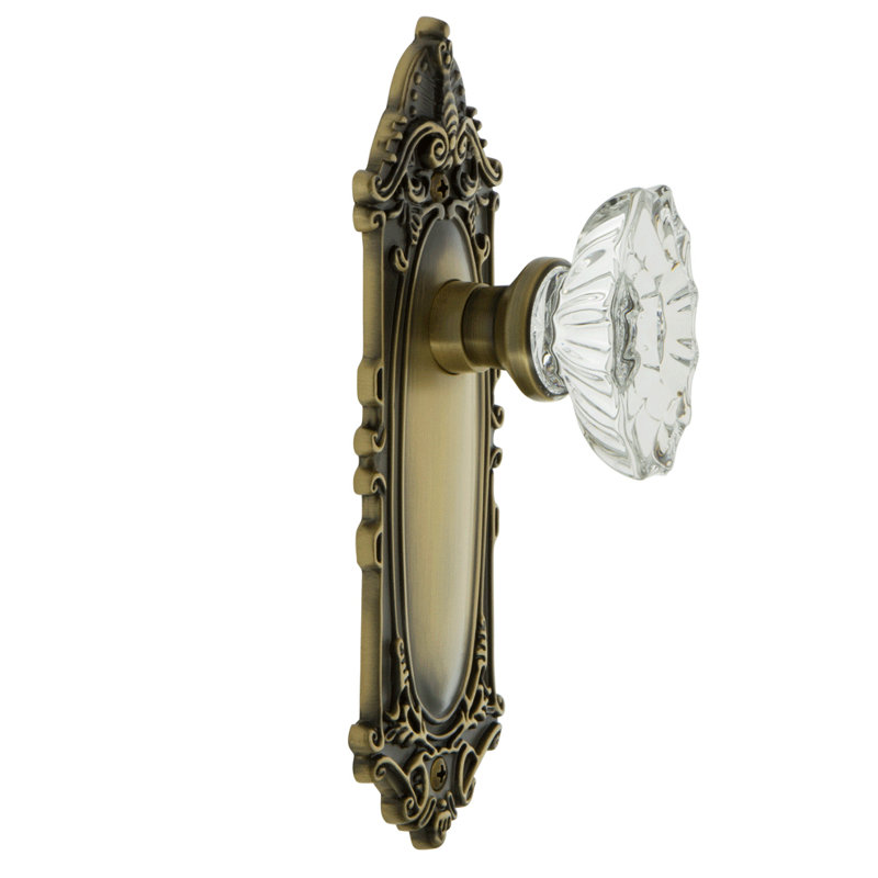 Victorian Plate with Chateau Door Knob, Antique Brass