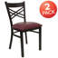 Chaises de restaurant en métal Prompton Modern "X" par Flash Furniture-1917752268