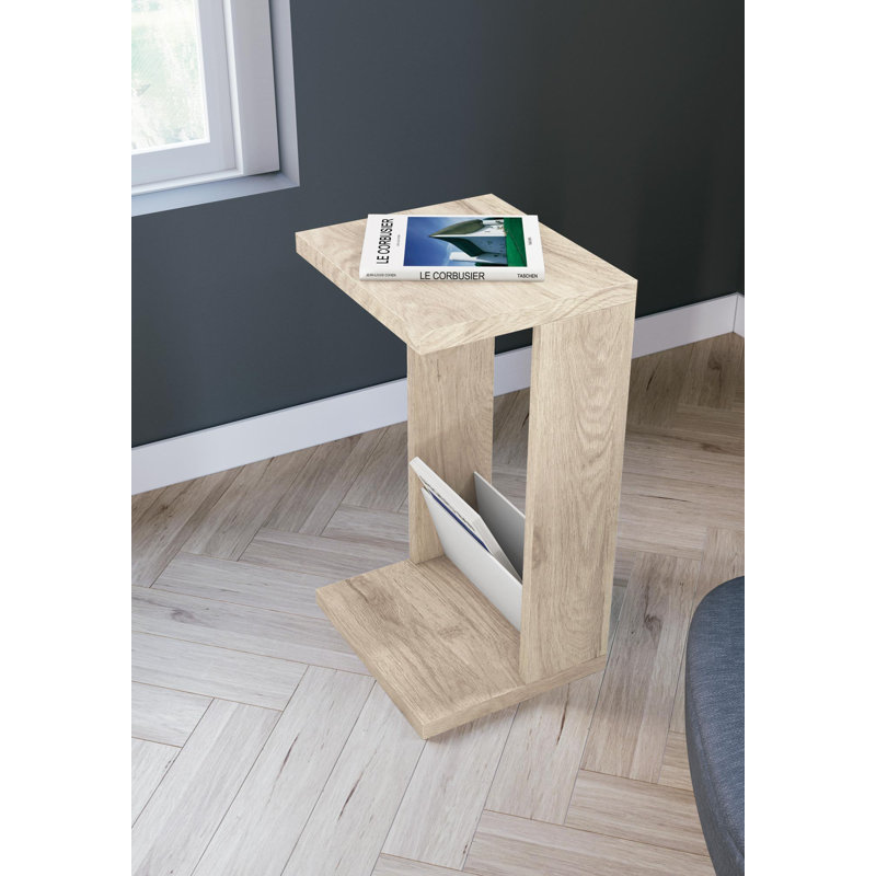 Hadnot C Table End Table, Light Oak/White