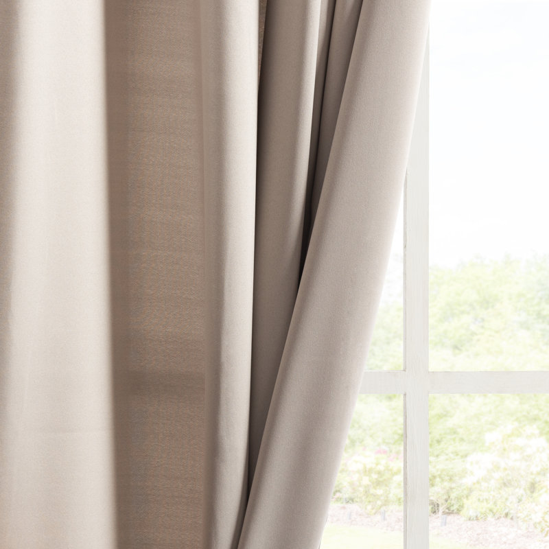 Polyester Room Darkening Noise Reducing Sliding Panel, Stone