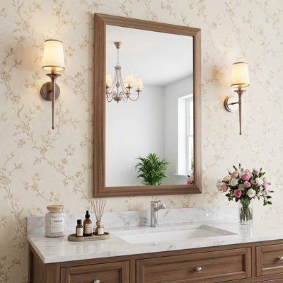 Lunara Belveled Edged Accent Rectangular Bathroom Wall Mirror with Tempered Glass & Rust-proof Aluminimn Framed