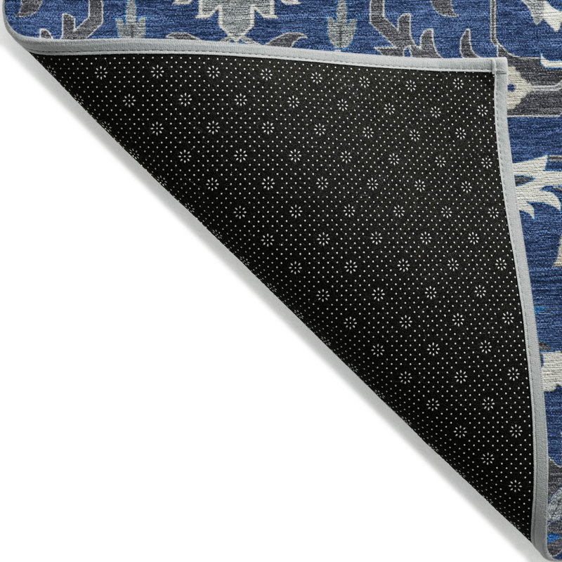 Tapis d'intérieur / extérieur bleu marine Ilyara , 8 pi x 8 pi