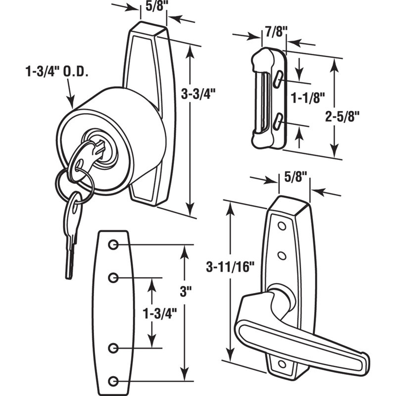 Tulip Knob Latch, 3 in. Mounting Holes, Aluminum (Single Pack)