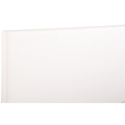 Grand lit à hauteur réglable en blanc brillant - tête de lit à panneau en similicuir pour une apparence époustouflante et une hauteur polyvalente, rembourrage en mousse très confortable