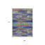 Tapis d'extérieur lavable rose et bleu abstrait 5 pi x 8 pi lavande