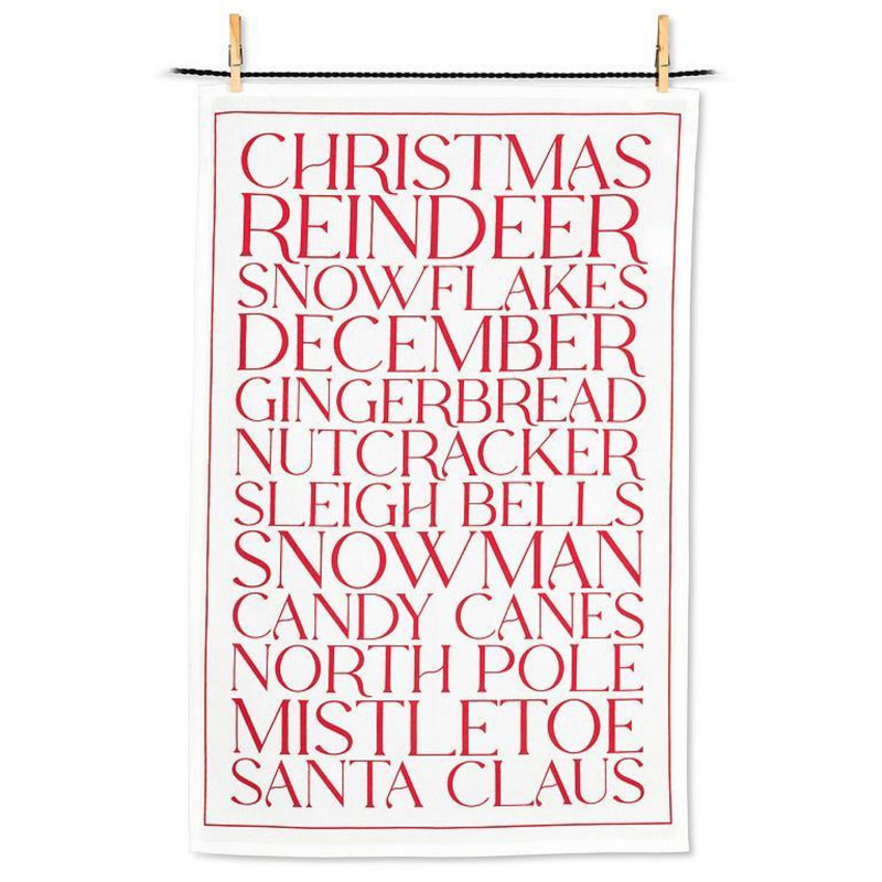 Mots associés au torchon textuel de Noël