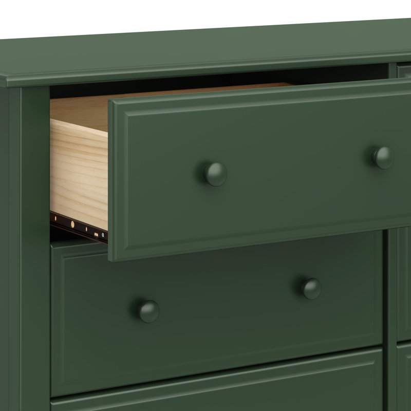Commode double 6 tiroirs Jayden, Vert forêt