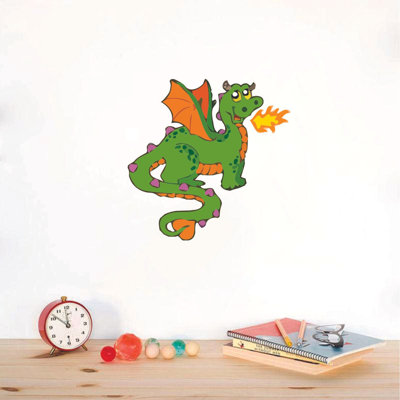 Décalcomanie murale mignonne feu de dragon