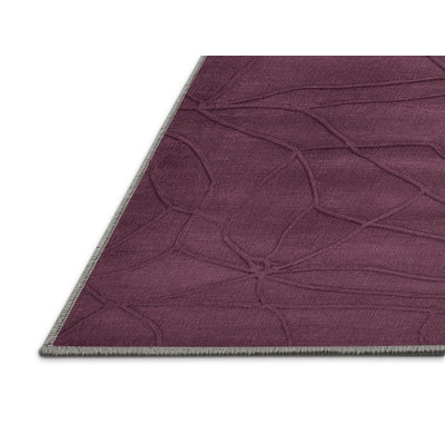 Machine Washable Abstract Brown Area Rug