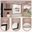 Verre trempé 56 x 60 po x H 60 po avec film antidéflagrant, porte de douche coulissante double en aluminium, 1/4 po (6 mm), poignée en acier inoxydable, noir mat-112256174