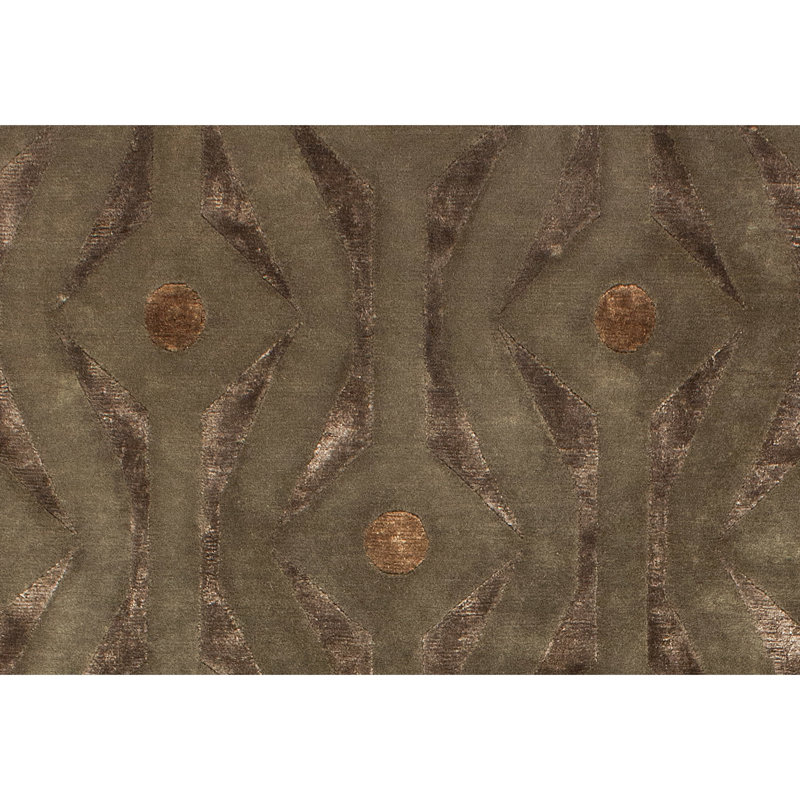 Geometric Area Rug in Brown/Ivory/Gray, Rectangle 8' x 10'