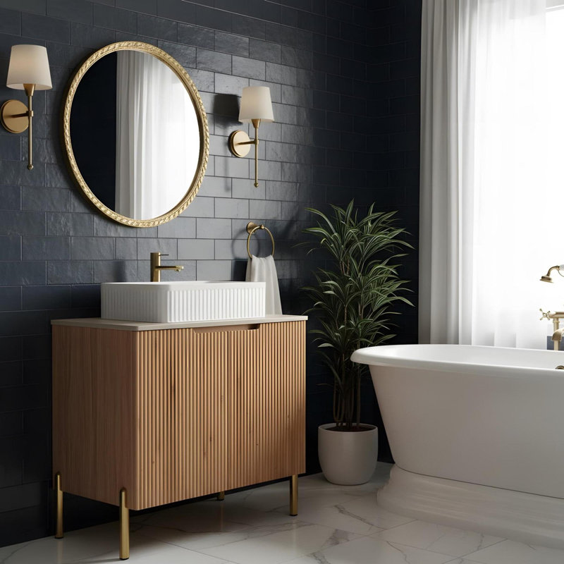 Meuble-lavabo autoportant de 30 po avec lavabo en céramique
