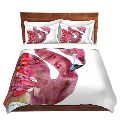 Ensemble de housse de couette flamant rose