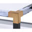 Table basse moderne avec structure en métal brossé blanc et verre transparent