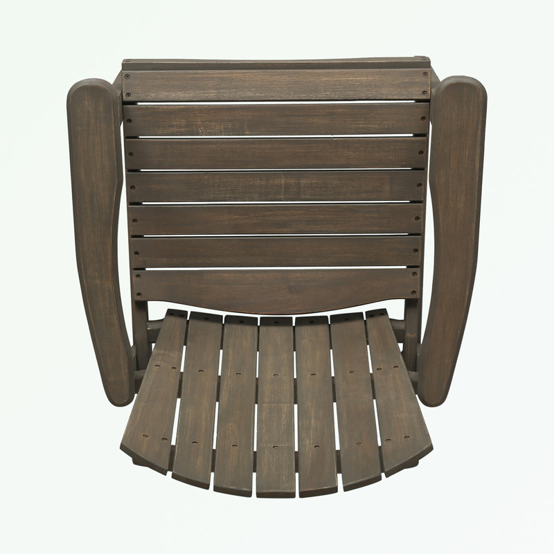 Outdoor wooden frame Adirondack Chairs with armrest, Brown