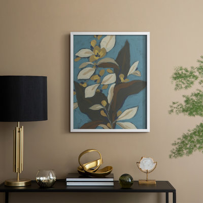 Blue Shadow Garden I, reproduction encadrée - bois massif