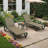 2PC Chair and Table Set, 5‑Position Adjustable Outdoor Chaise Lounge with Wheels & Stackable Design-1455031597