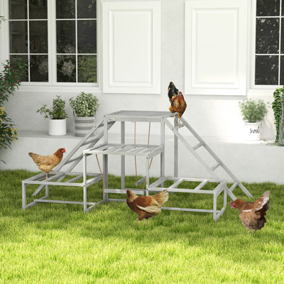 Chicken Coop Swing - Gray With Perches, , Platforms For 10 15 Flock By Platform Chickens, Grey Run Accessory