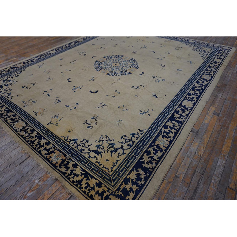 Chinese Ivory Knotted Room Size - Peking Antique Rectangle 1920s Wool Rug