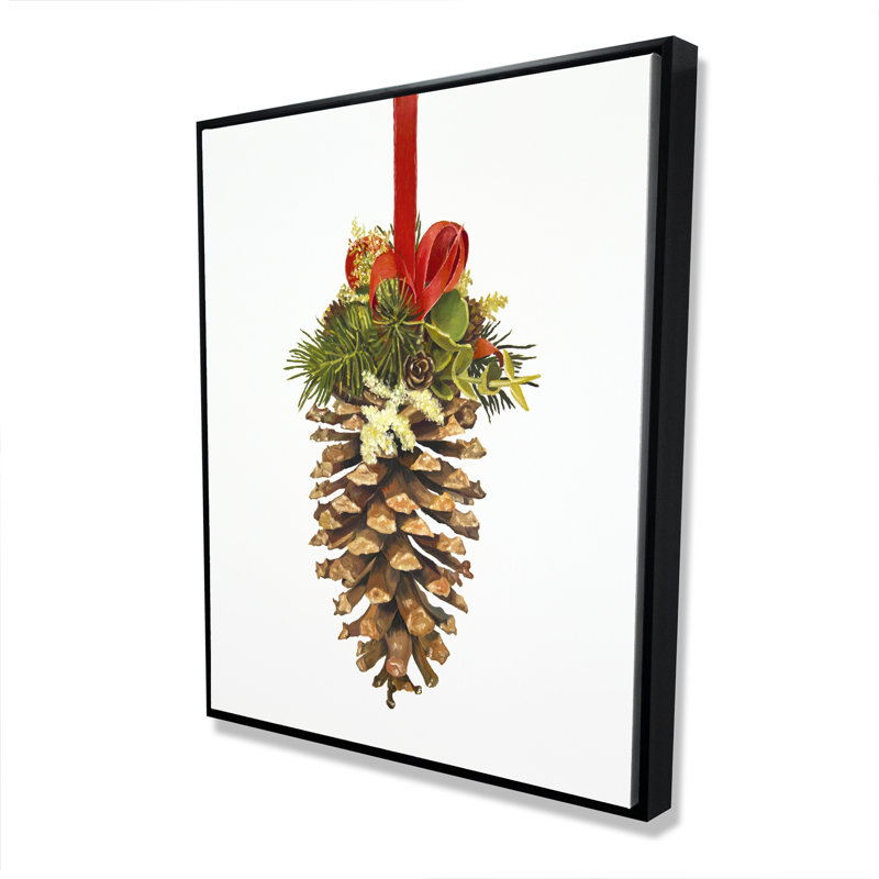 Cône de pin de Noël - décor de toile scandinave