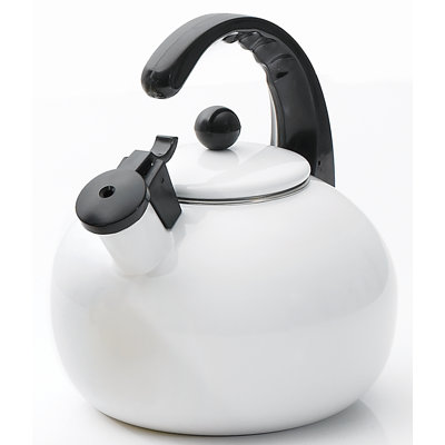 Creative Home Horizon 2.5 Quarts Porcelain Whistling Stovetop Tea Kettle