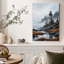 Art mural sur toile «Weathered Lighthouse on Misty Rocky Coast»-109673308