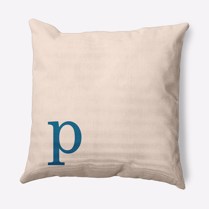 Coussin décoratif moderne Modern Monogram, Automne bleu, 16 po x 16 po, P