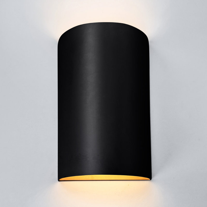 Applique murale cylindrique Chios Up Down, Noir, noir, noir, noir, H 13 po x l 7,75 po x P 4 po, Non