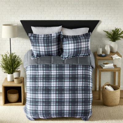 Ensemble de literie toutes saisons, ensemble en microfibre à carreaux très grand californien pour la maison