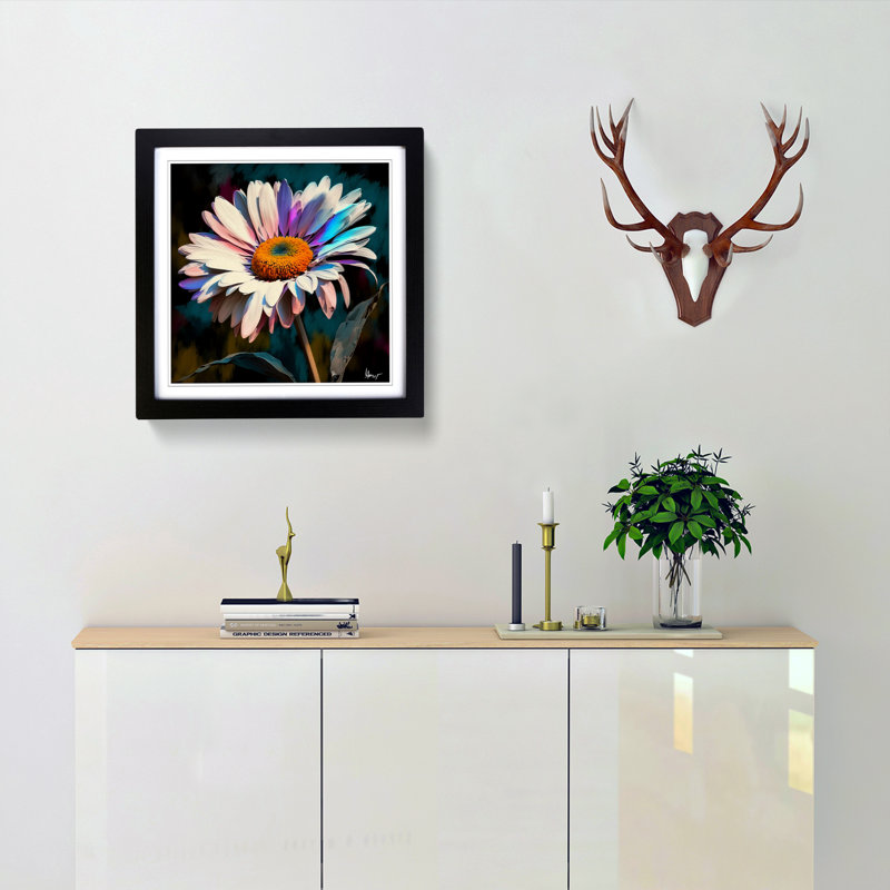 Daisy Fauvism - Framed Print, Black