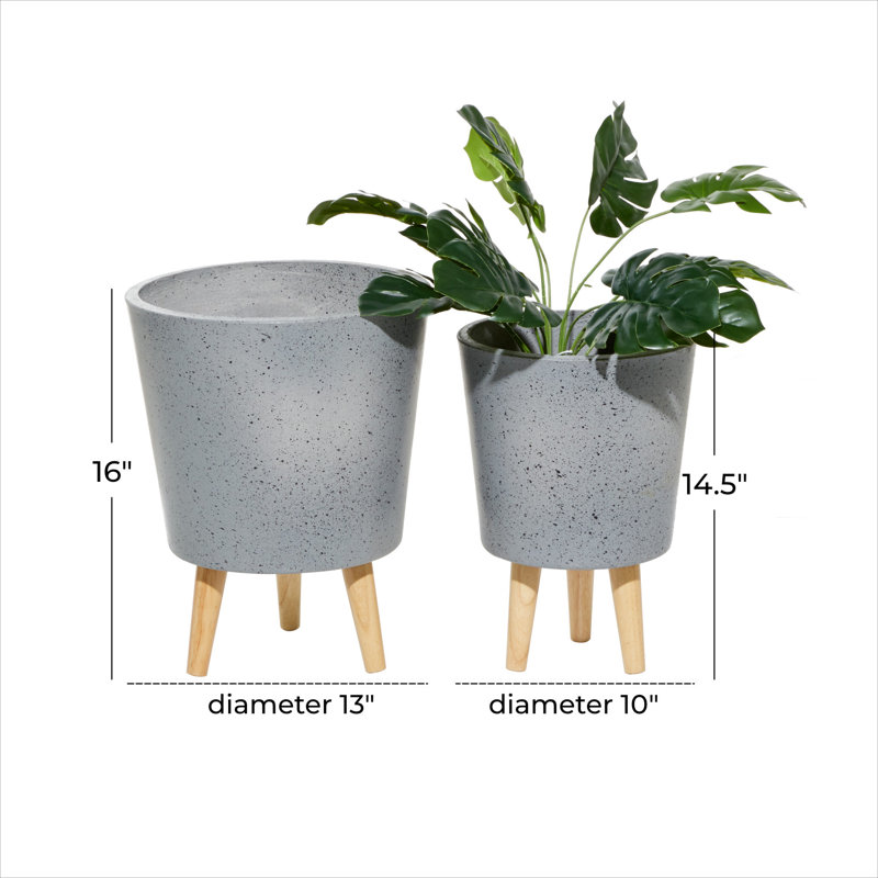 Ensemble de pots à fleurs en métal 2 pièces Annis, Gris