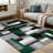Green Geometric Abstract carpet-easy to clean, machine-washable, soft and comfortable; suitable for door mats, kitchens, living rooms, bedrooms, corridors, and laundry areas. Easy to clean, durable carpet for home decoration.-876697406