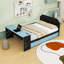 Lit de jour double avec bureau intégré et port USB et lit gigogne simple-361742536
