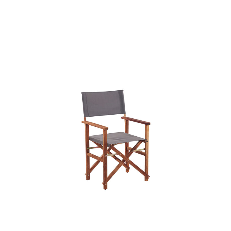 Freeburg Patio Dining Armchair with Cushion, Dark Wood, Grey